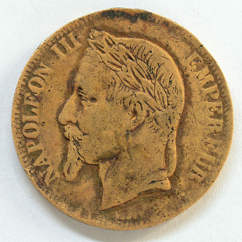 1870 Napoleon III bronze 5F