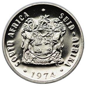 1974 SA 10c proof nickel